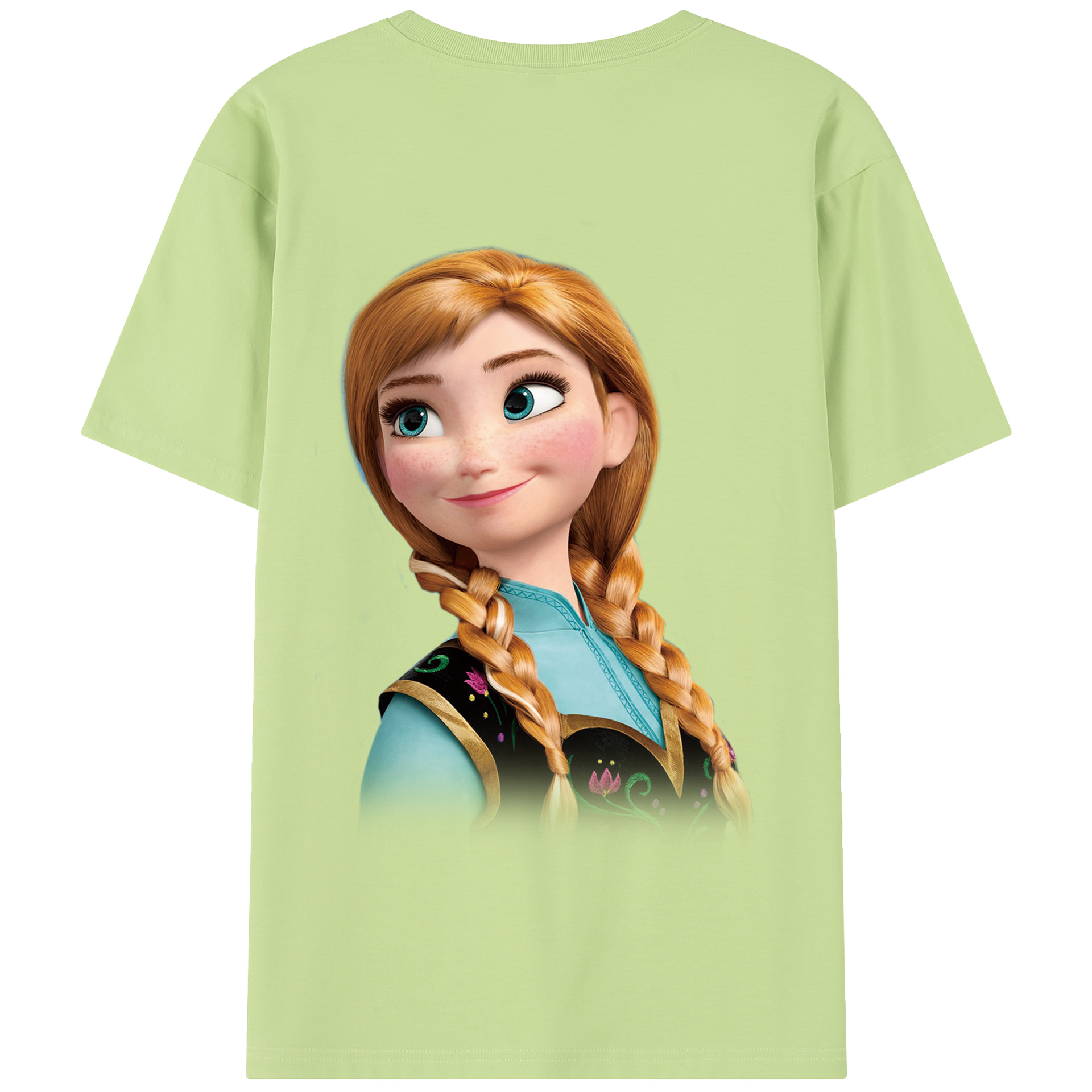 （画像用） アナと雪の女王 アンナ エルサ Frozen Anna Elsa 綿100％半袖Tシャツ（背面プリント）